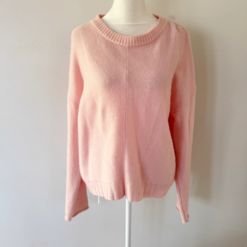 Rails Women Joanna Petal Cashmere Wool Sweater Medium Pastel Pink Preppy Luxe